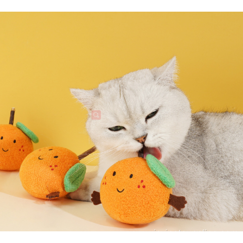 New design plush orange interactive silvervine cat toy